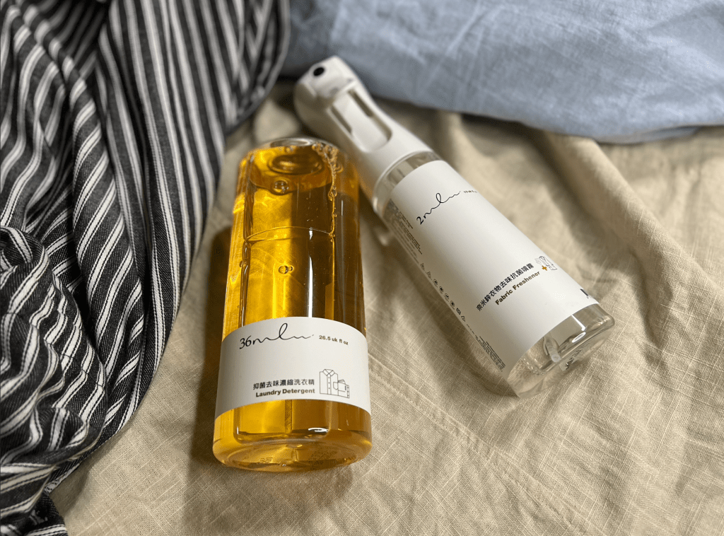 【More ml】mit製造好用洗衣精！清潔不留味！一次的洗衣精用量就是產品名的一部分！More ml洗衣精怎麼用｜mit萬用異味噴霧｜衣服異味快速處理｜去除空間異味『36ml去味濃縮洗衣精、2ml奈米鋅衣物去味抗菌噴霧 』
